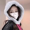 Korean Style Balaclava Hat Women's Baotou Knitted Hat Ear Protection Warm Woolen Hat Thickened Face Small Pullover Hat