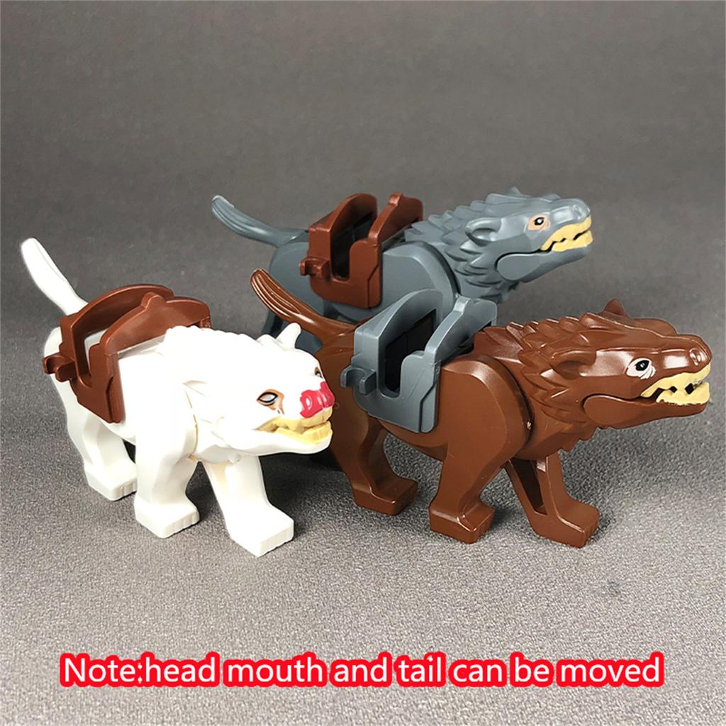 Нетоксичные Moc Кирпичи DIY Животное Волк Фигурка Аксессуары Образовательные Строительные Блоки Собранные Игрушки Подарки для Детей