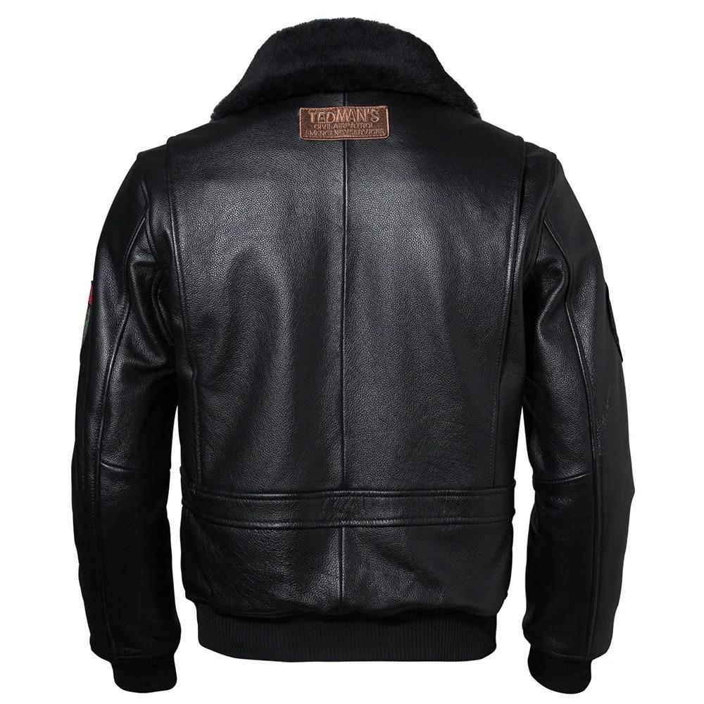 Китайский размер мужская куртка из натуральной кожи стеганые заплатки 100% коровья кожа и натуральный мех воротник летное пальто одежда летчика зимняя азиатский размер M613