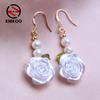 Gold Flower Drop Earrings For Women Fashion Natural Freshwater Pearl Earrings Jewerly For Wedding Party Gifts