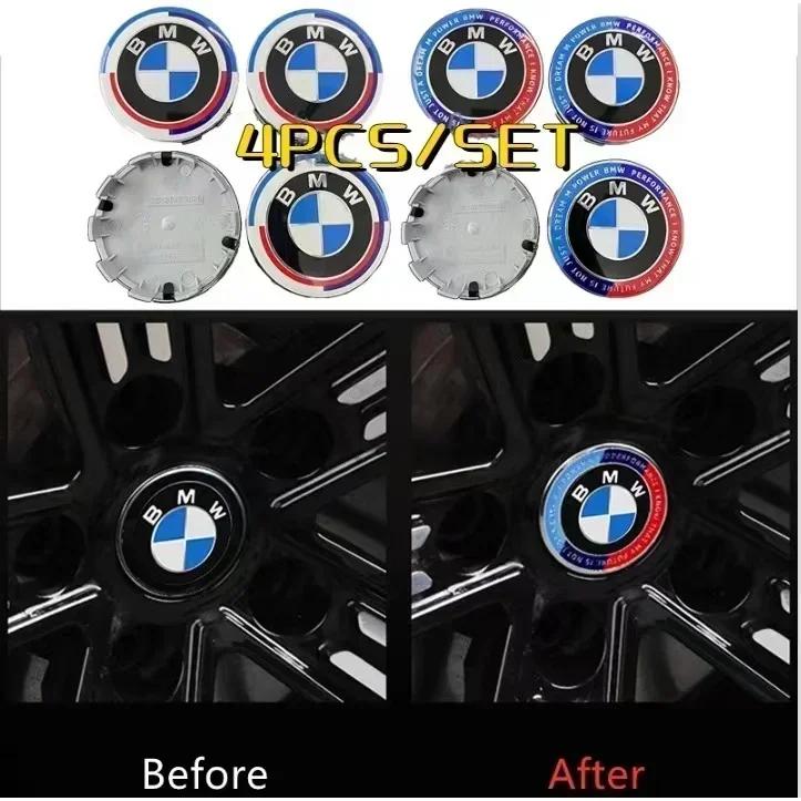 UIDM1 4Pcs 56/68mm Car Wheel Center Hub Cap Caps Emblem Logo For BMW X1 X3 X5 E90 E46 E60 F10 F30 F20 G20 E39 E92 G30 E87 E36 F11 E91
