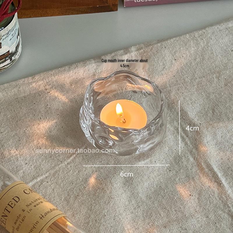 Подсвечник из неровного стекла в европейском стиле для романтической атмосферы – Идеальный декор для гостиной или обеденного стола