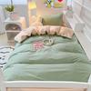 Ins Style Bedding Set Waffle Summer Student Dormitory Duvet Cover Set Bed Sheet  Three Piece Set KING Queen