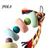 Parrot Beak Grinding Stone Stone, Colorful Beaded Chew Toy with Bell, Birdcage Care Hanging for African Grey Cockatiels Budgies Anxiety And