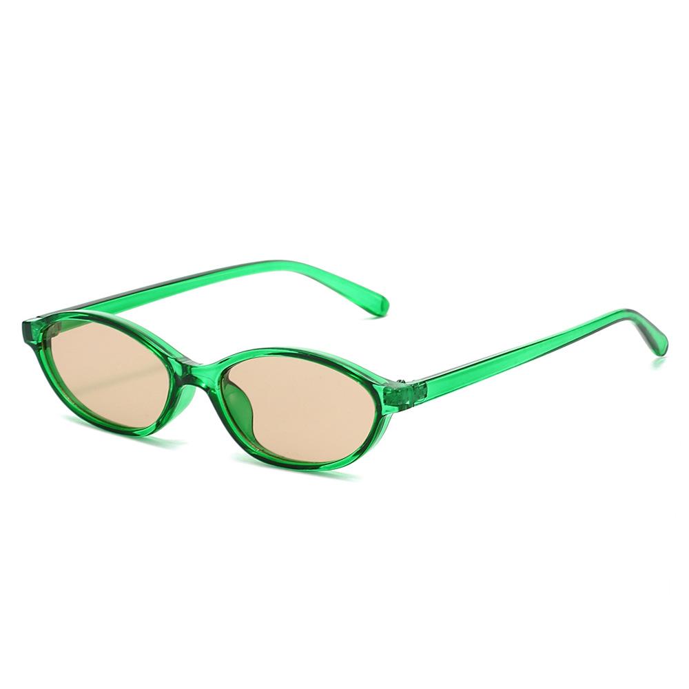  Retro Small Oval Sunglasses Women Fashion Retro Green Gradient Shades UV400 Men Trending Round Rivets Sun Glasses