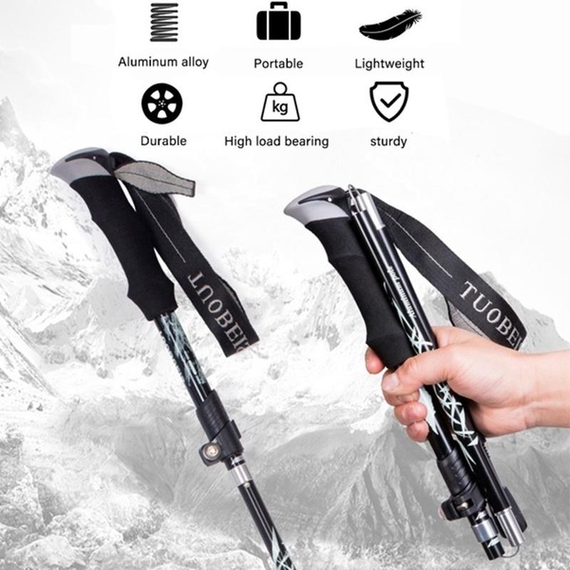 Уличные сверхлегкие телескопические складные алюминиевые треккинговые палки для пеших прогулок, альпинистские трости, оборудование