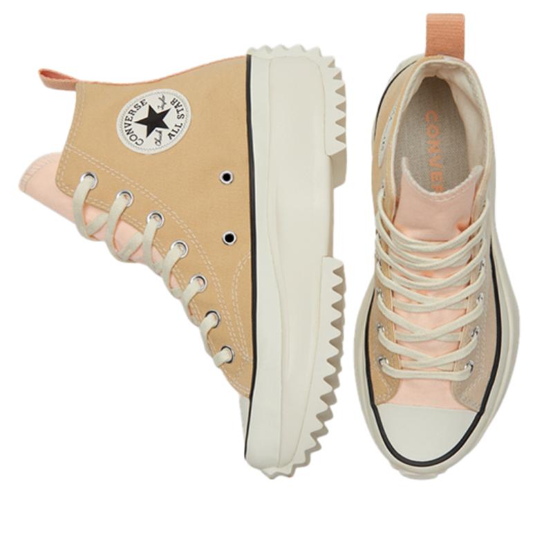 Converse Run Star Hike Fashion High-Top Canvas Shoes Unisex Brown Pink