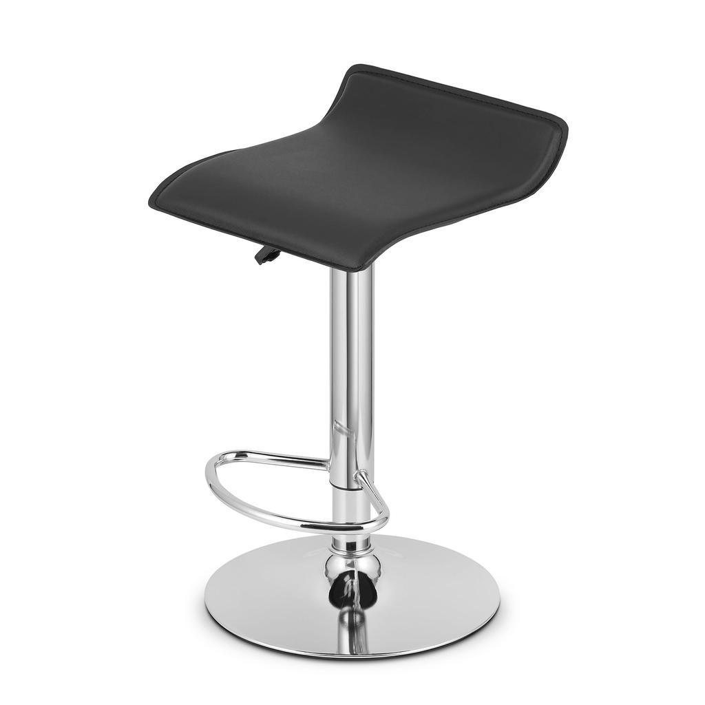 FORT stool - black eco-leather / chrome base x 2