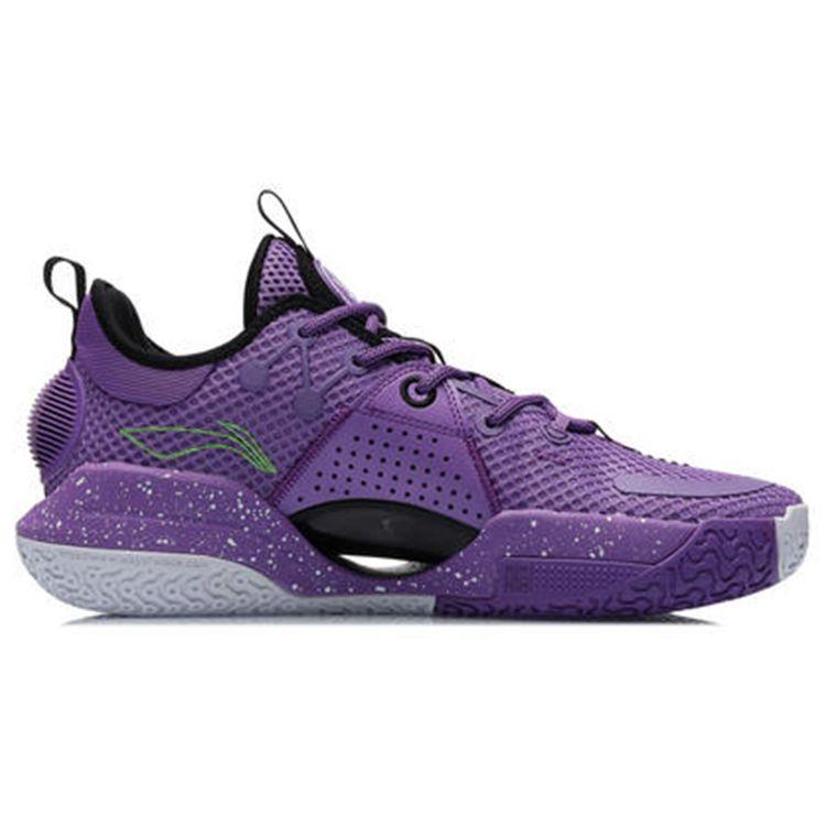 Баскетбольные кроссовки Li Ning All City 9 V1.5 Youth Edition с амортизацией, нескользящие, износостойкие, с низким верхом, детские баскетбольные кроссовки фиолетового цвета ABPR033-2