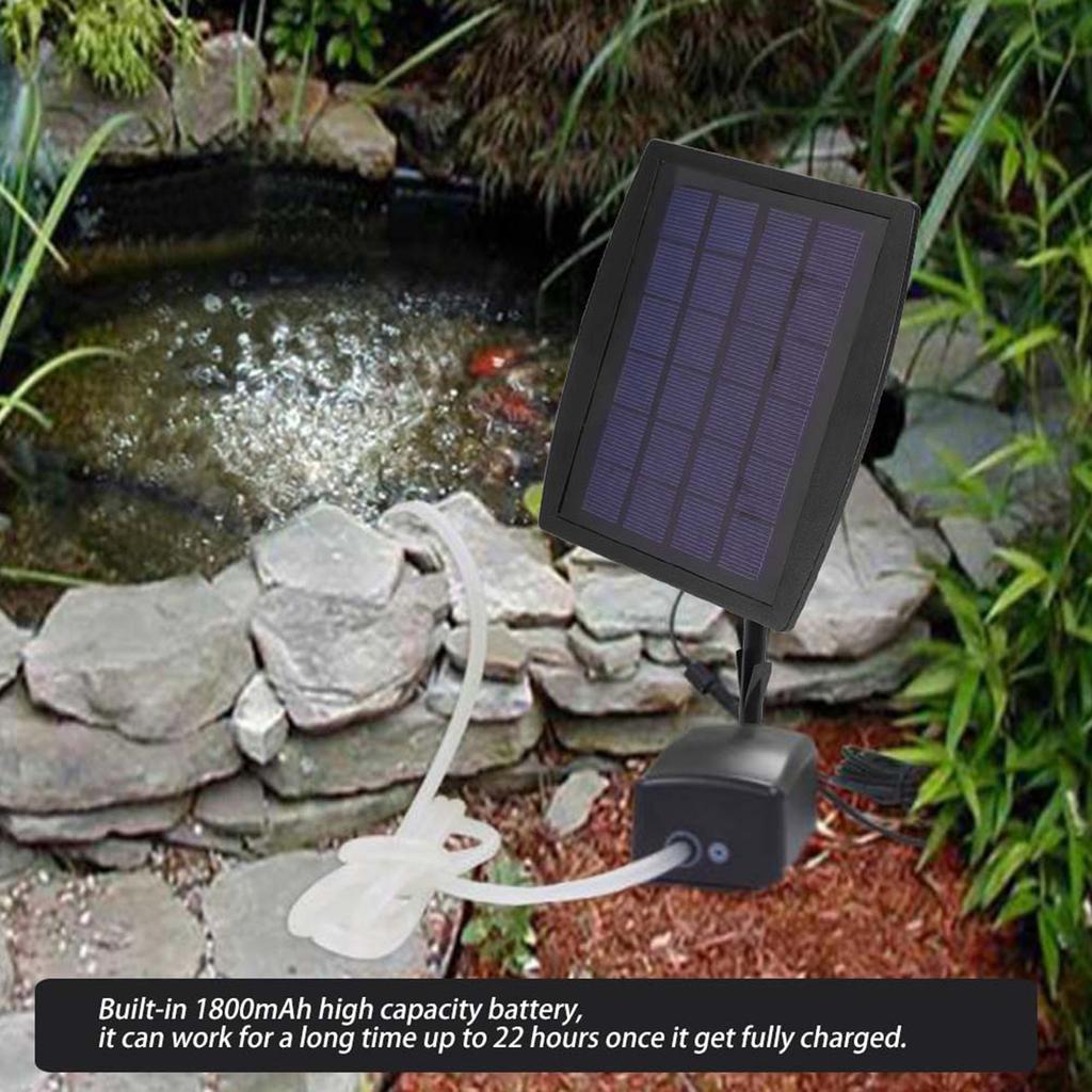 Solar Powered Oxygenator Aerator Pump Oxygen for Outdoor Pool Pond Fish