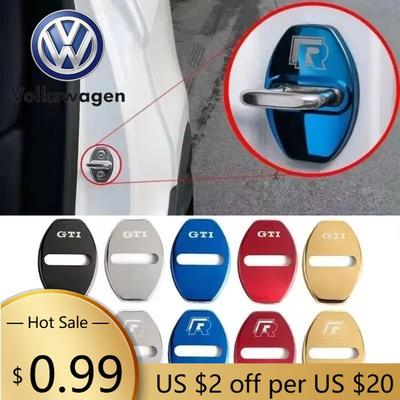 Для VOLKSWAGEN VW 4 шт. Сплавные Накладки на Замки Дверей Автомобиля Наклейки-Защита для Volkswagen Passat Touareg Tiguan Golf Bora Jetta