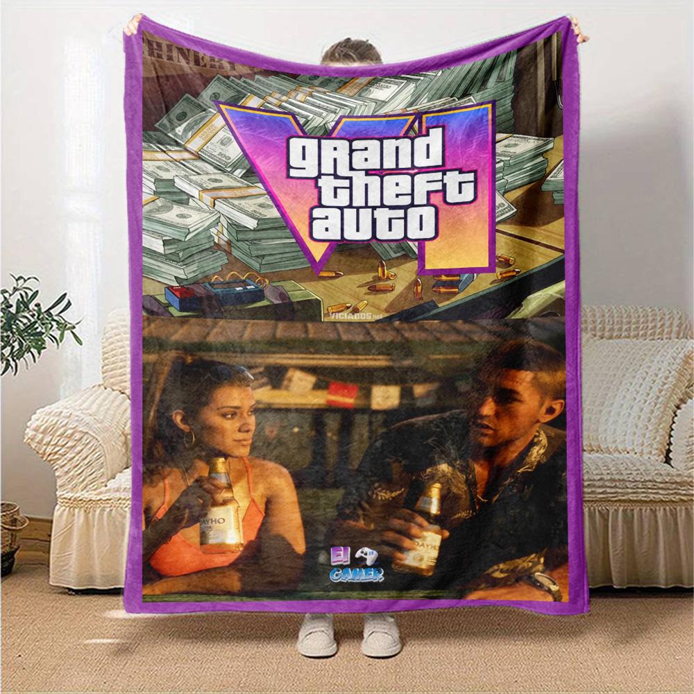 Grand Theft Auto Blanket Soft & Cozy Great for Sofa Chair Seaside All-Season Use Warmthful Decor Unique Gift for Family and Friends Camping