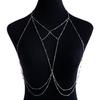 Sexy Beach Body Jewelry: Exaggerated Tassel Necklace with Flash Diamond Pendant for a European and American Casual Look