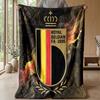 Belgium Football Printed Flannel Blanket Skin Friendly Warm Decorative Throw for Indoor Couch Bed Daily Use