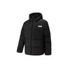Contrast Logo Print Solid Hooded Down Jacket Men Outerwear Black 846319-01