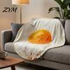 Cozy Blanket for All Seasons Round Food Blanket, Realistic Themed Throw 59 Inch Novelty Waffle Pizza Creative Home Decor Burrito Donut Wrap, Soft Sofa