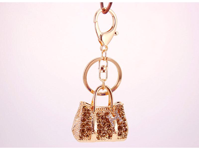 Rhinestone Jewelry Handbag Keychain - Cute Metal Bag Pendant for Cars & Accessories