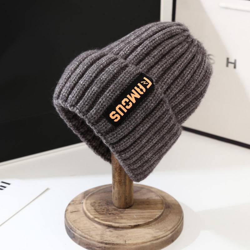 Winter Letter Woolen Hats Female Korean Fashion Warm Knitted Cap Ear Protection Hats