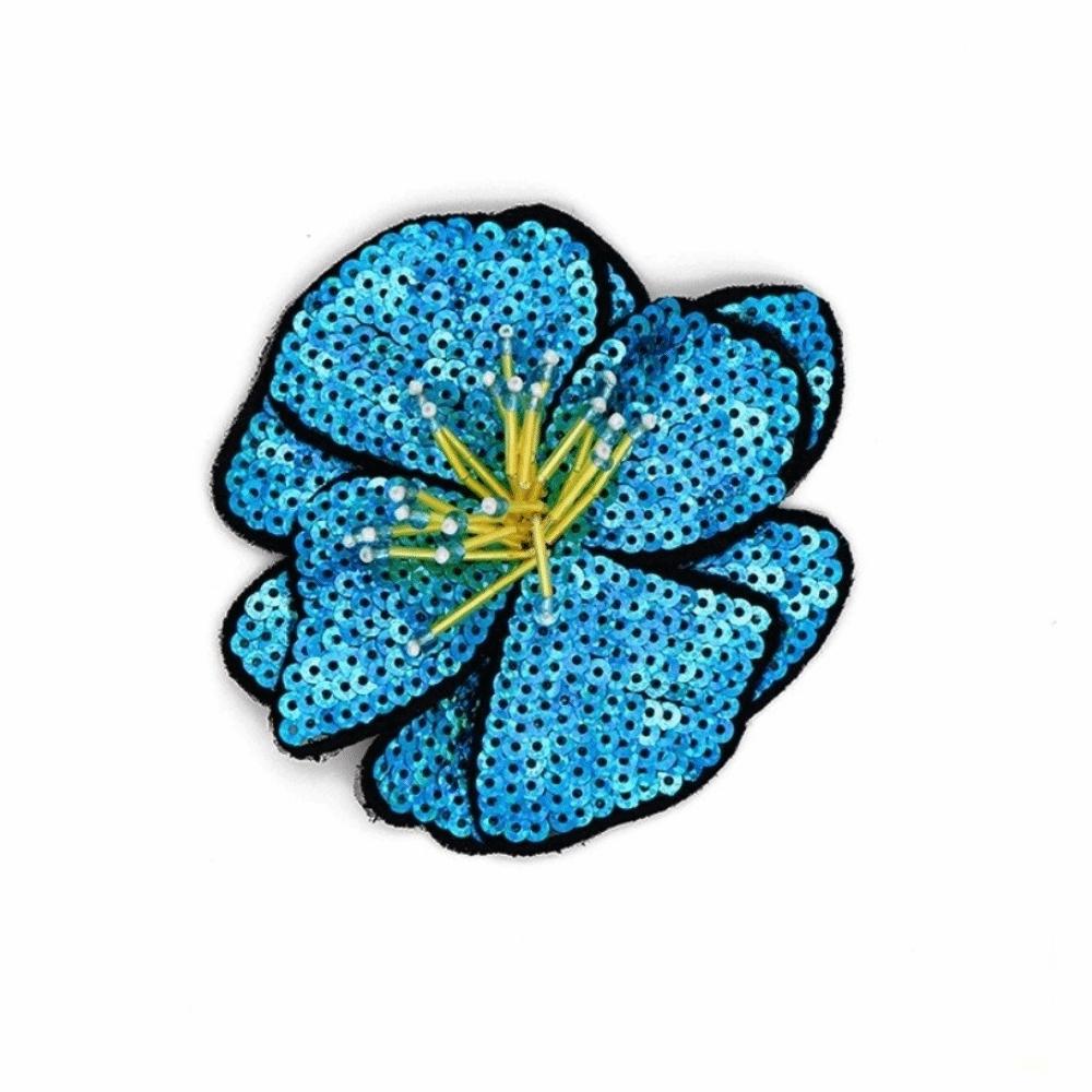 Colorful Sequins Flower Applique Handmade Beads Repair Hole Applique Clothing Decoration