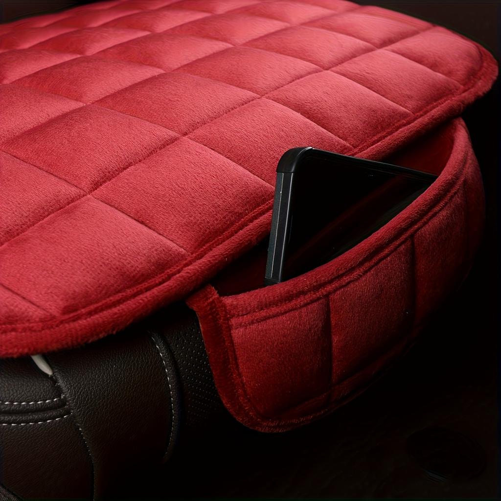 Плюшевая подушка на заднее сиденье со спинкой - Дышащая защитная накладка для салона автомобиля, мягкий стеганый дизайн, ручная стирка, подходит для большинства автомобилей