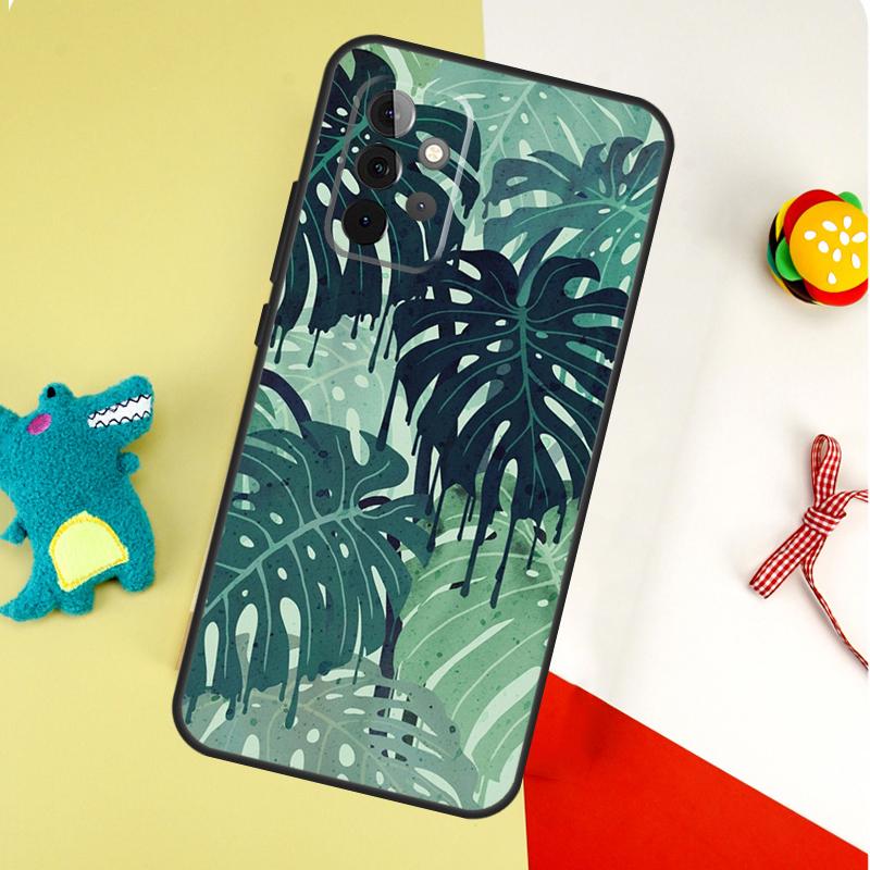 Тропические листья Монстеры для Samsung Galaxy A05 A06 A16 A54 A34 A14 A55 A35 A15 A53 A33 A13 A22 A32 A52 Чехол для телефона