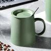 Кружка керамическая коническая матовая зеленая Гу Роу