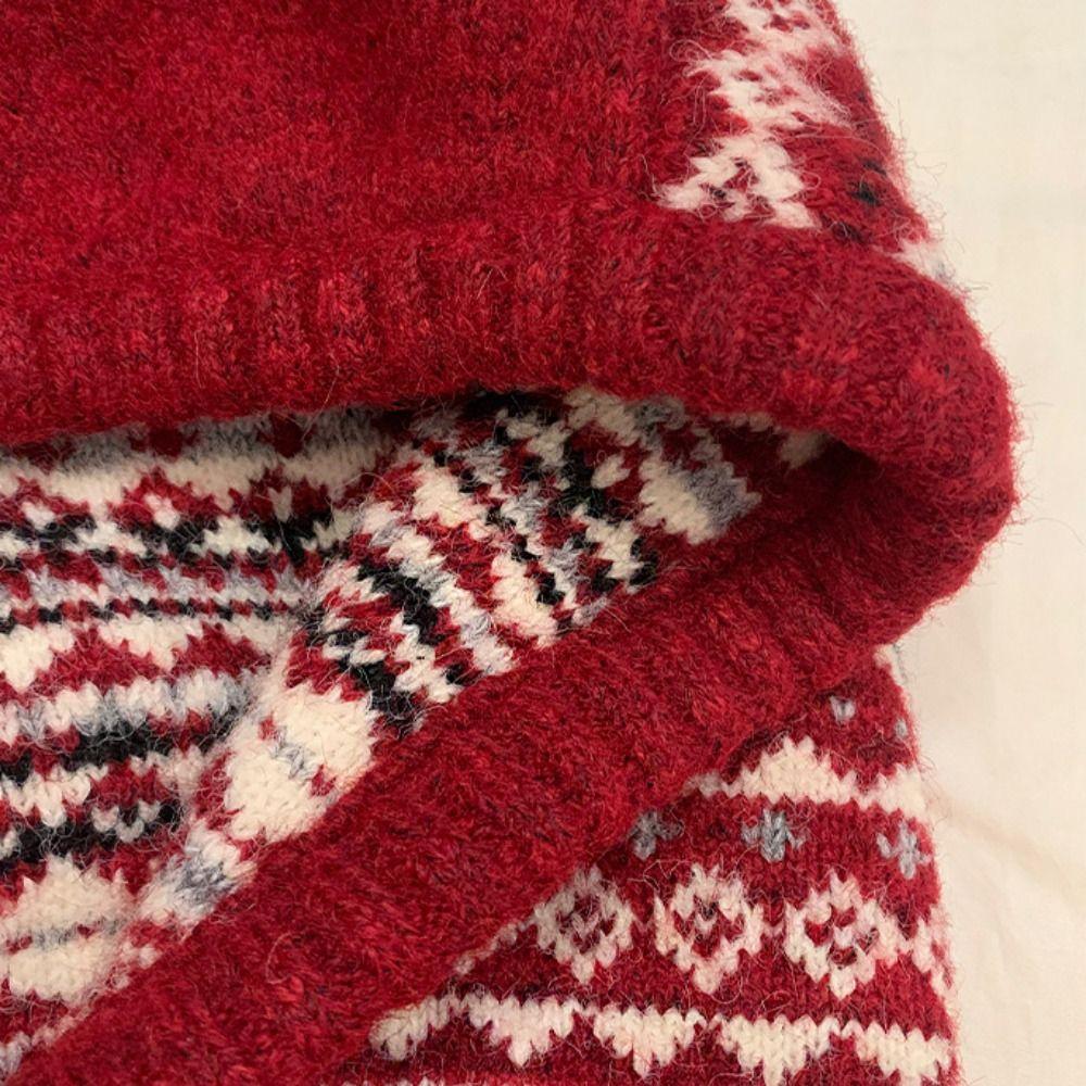 Пуловер Шапка Жаккардовая Балаклава Шапка С Принтом Зимняя Шапка Модный Вязаный Головной Убор в Стиле Фэр-Айл Уличный