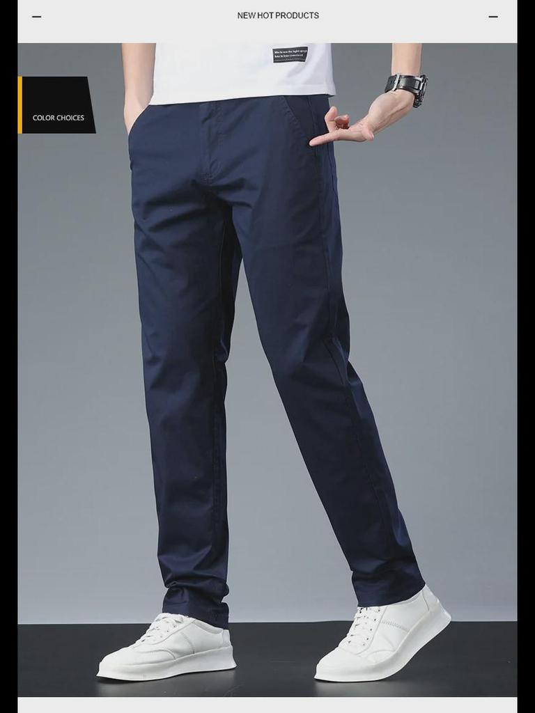 2023 Мужские высококачественные узкие эластичные повседневные брюки — модный, универсальный деловой стиль