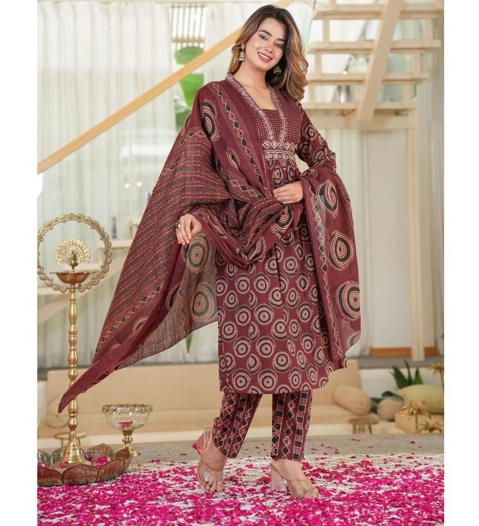 Индийский дизайнерский хлопковый набор курта, брюки и дупатта для женщин, болливудский топ, туника, курти, костюм сальвар