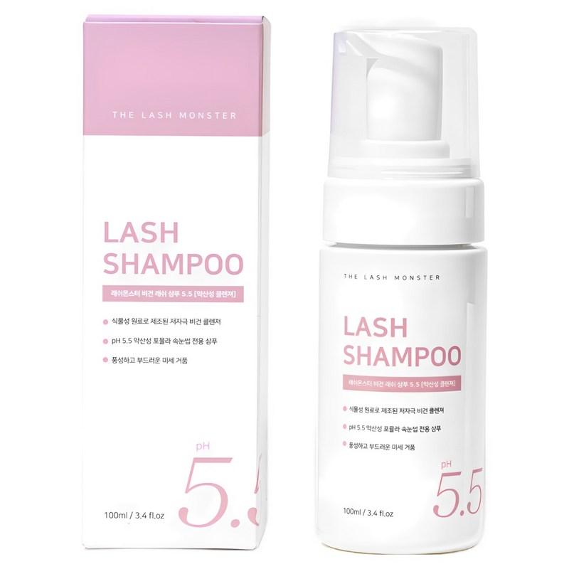 Lash Monster Vegan Lash Shampoo 5.5 Hypoallergenic Mildly Acidic Eyelash Cleanser, 1 pcs, 100ml