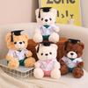 Cute Dr. Bear Doll Plush Teddy Bear Hug Bear Doll Muppet Doll Graduation Gift for Classmates