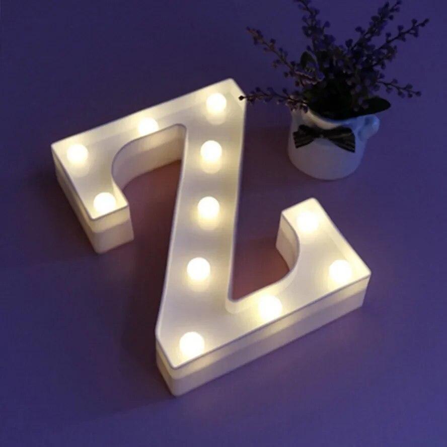 Alphabet Letter LED Lights Luminous Number Lamp Battery Warm Night Light for Home Wedding Birthday Christmas Party Decoration