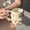 1 шт. 300 мл / 10 унций Креативная керамическая кружка для кофе с узором в виде ракушки, Ручная роспись, Керамическая чашка для чая, Чашка для маття, Красивая парная кружка с узором,