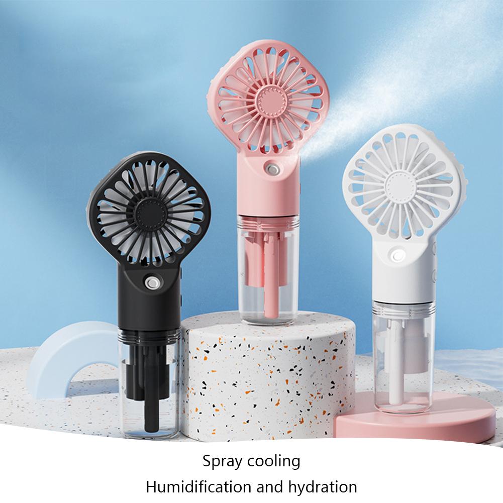 Handheld Mini Air Conditioner USB Rechargeable Portable Silent Humidification Small Fan Cool Mist Spray Fan for Home/Office/Dorm