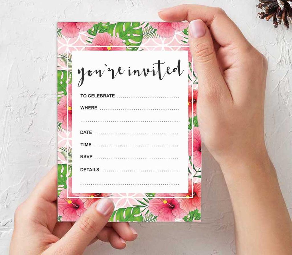 Inkdotpot Упаковка из 30 приглашений «Вы приглашены» с конвертами, цветочные приглашения на свадьбу, девичник, вечеринку по случаю рождения ребенка, приглашения на день рождения
