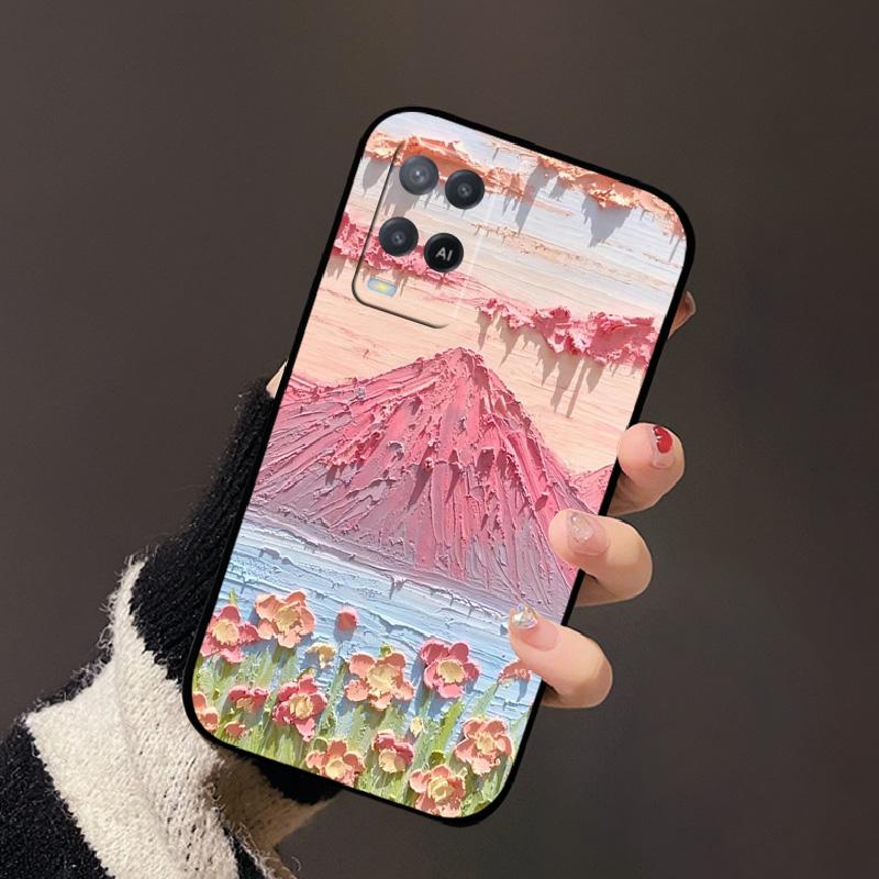 Чехол для Oppo A54 4G Черный Силиконовый Мягкий ТПУ Ударопрочный Чехлы для Телефона Для Oppo A54 Расписная Крышка Телефона CPH2239 Защитные Fundas