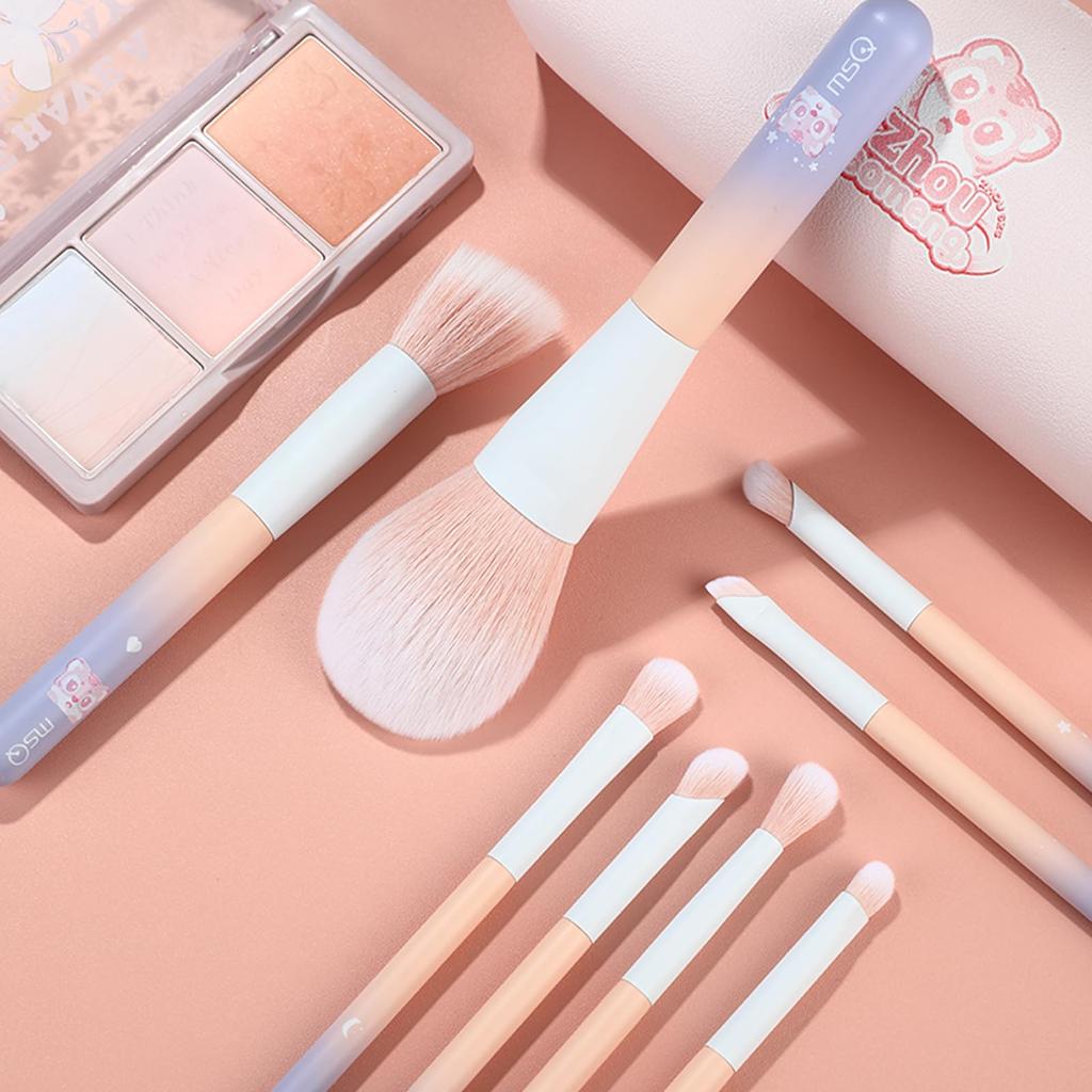 MSQ Makeup Brush Eyeshadow Concealer Blush Nose Shadow Eyeliner and Cream Cheek A flowering design in collaboration with internet 8-Piece Set Brush,