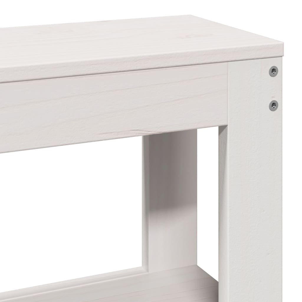 Bed Frame with Headboard Without Mattress White 200x200 cm