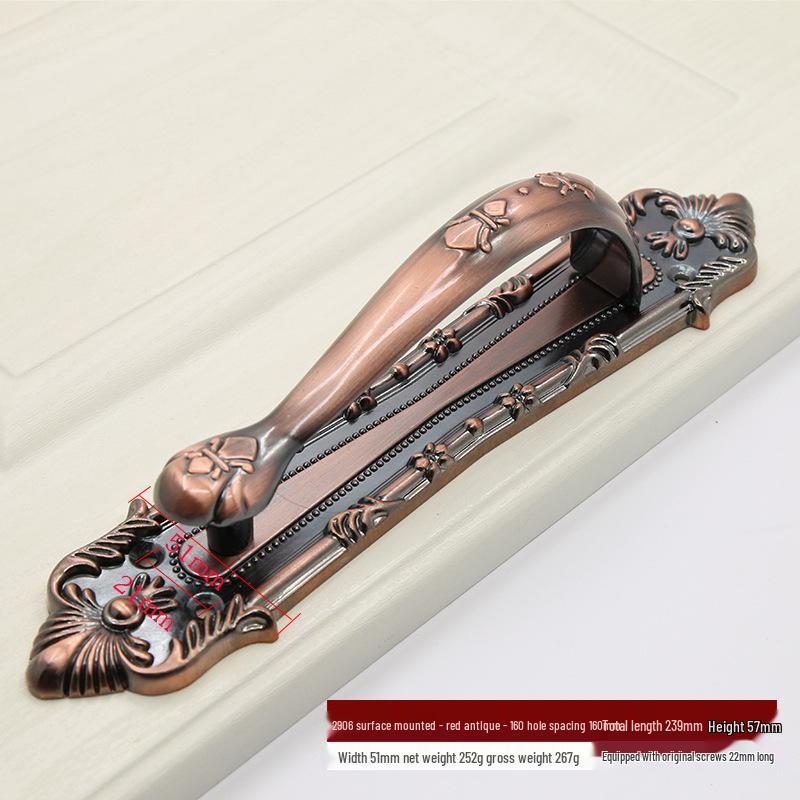 Евро Ретро Железная и Деревянная Ручка для Большой Двери - Антикварный Стиль Накладная для Раздвижной или Платяного Шкафа