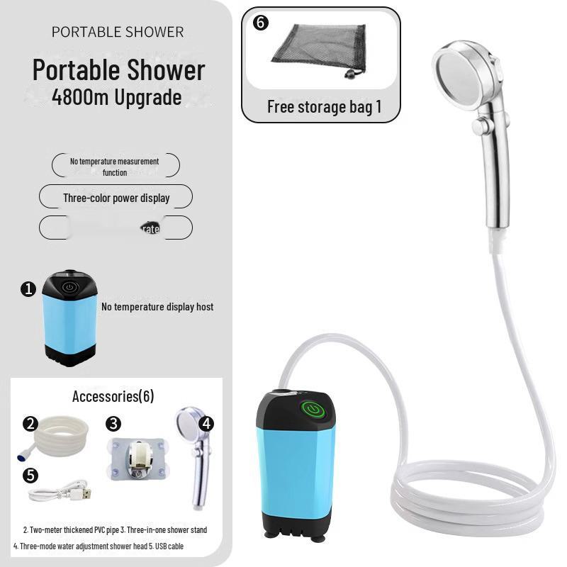 Портативный электрический душ для купания на открытом воздухе, строительных площадках, в общежитиях и сельских домах.