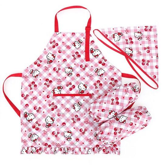 Hello Kitty Комплект из вишневого фартука + нарукавника + банданы 50001, популярный персонаж в Корее