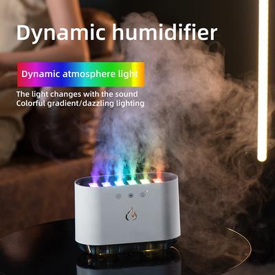 Увлажнитель воздуха Rgb 900 мл, домашний большой емкости, увлажнитель воздуха со звуком и цветным ночником, увлажнитель воздуха с пламенем