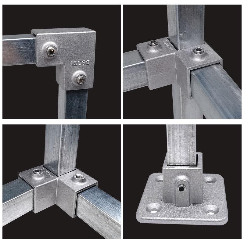1 шт. Соединительный элемент для квадратной трубы Алюминиевый сплав Колено Тройник Фиксированный соединитель для квадратной трубы Стойка для хранения
