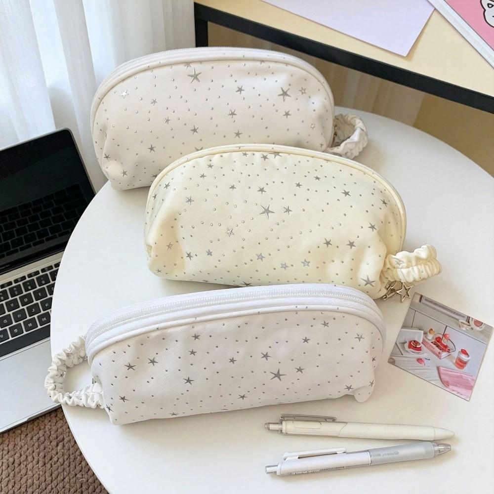 Large Capacity Polka Dot Pencil Case Polka Dot Print Stationery Organizer Cosmetic Pouch  Gift