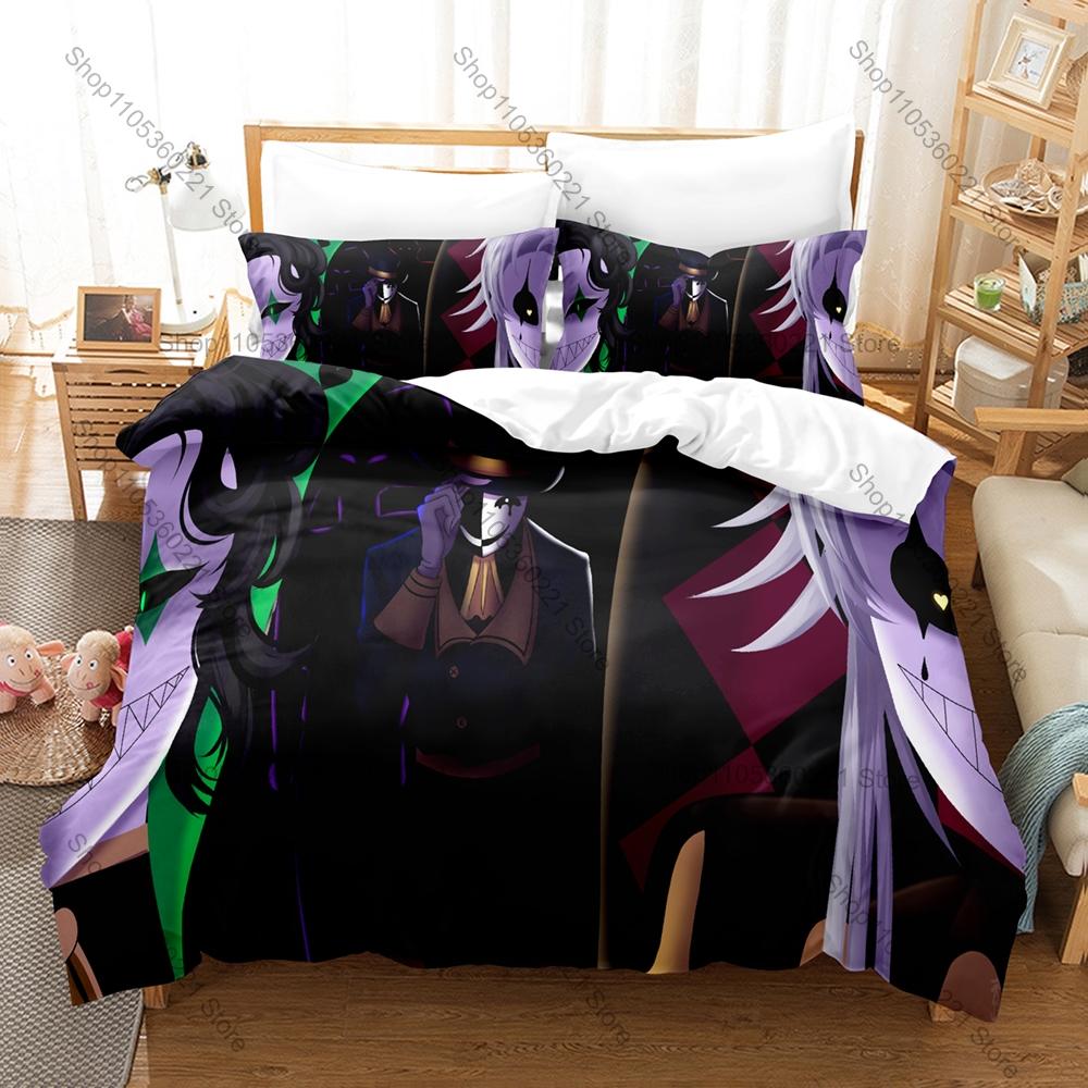 Spooky The Freak Circus Printed Bedding Kit 3PCS Duvet Cover & 2 Pillow Covers Breathable Soft Bed Linens Room Ornament
