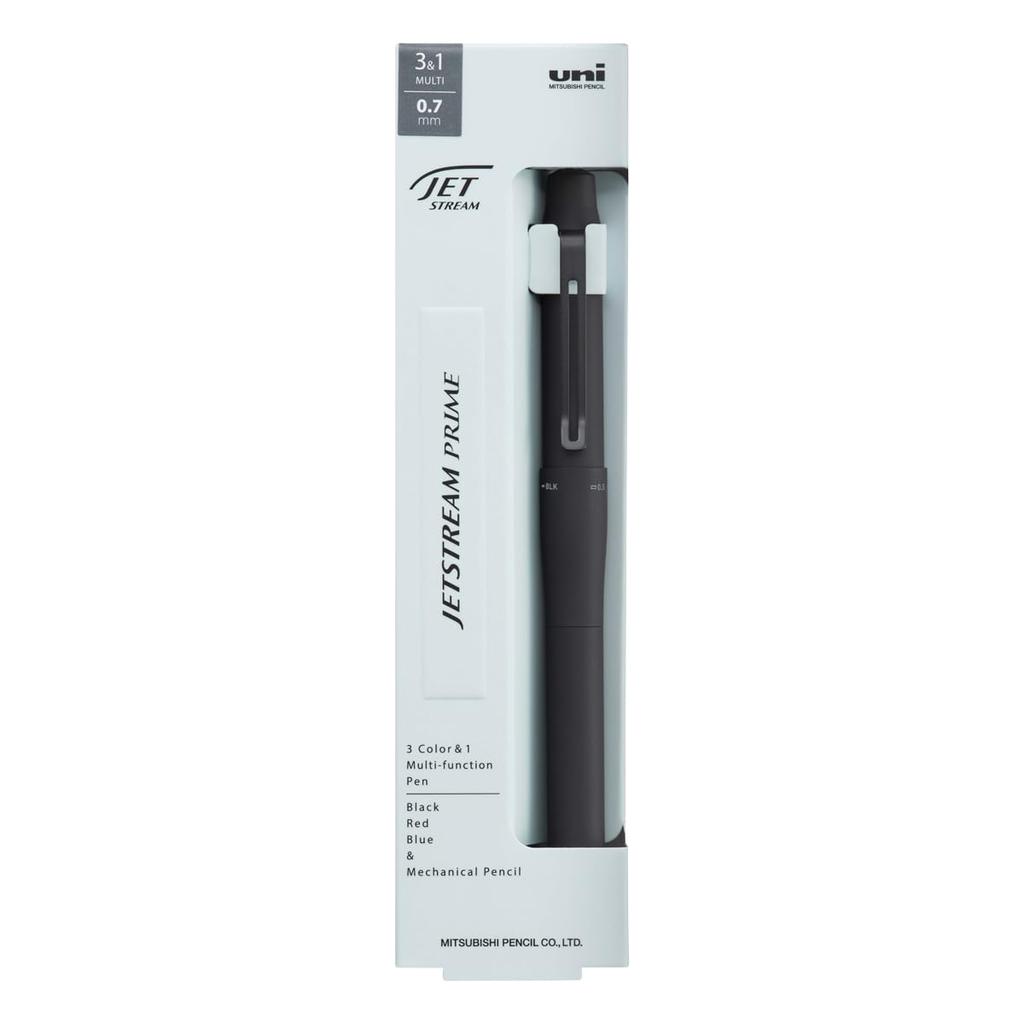 Mitsubishi Pencil Jetstream Prime Black 3&1 Multi-Function Pen, 0.7mm, MSXE455007.24