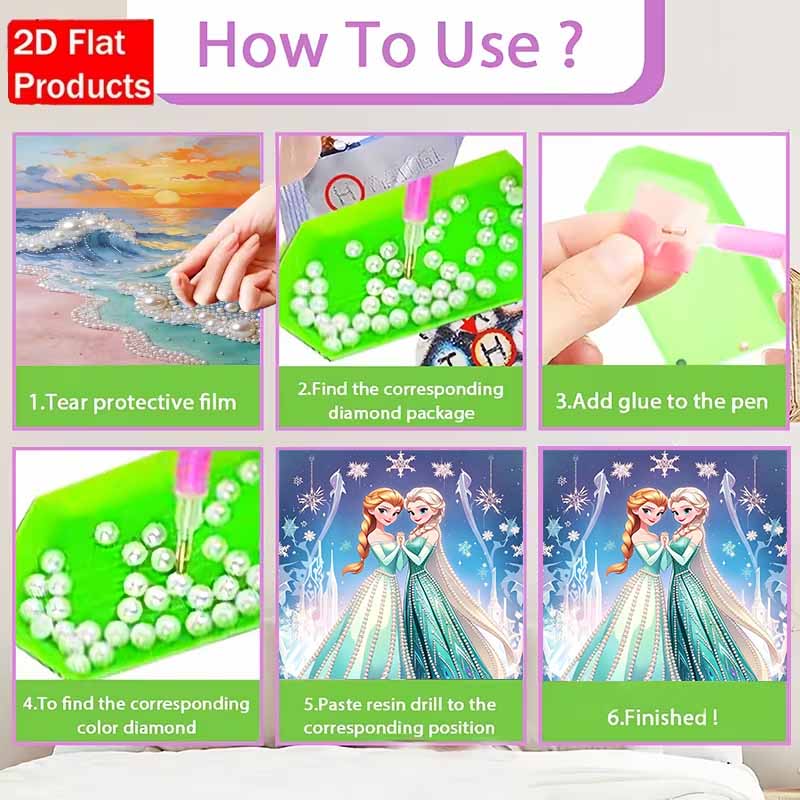 Disney Pearl Art Sisters United in the Frozen Kingdom Pearl Art Painting Kit Creative Gift for Adults Beginners Ideal for Home Wall Decor