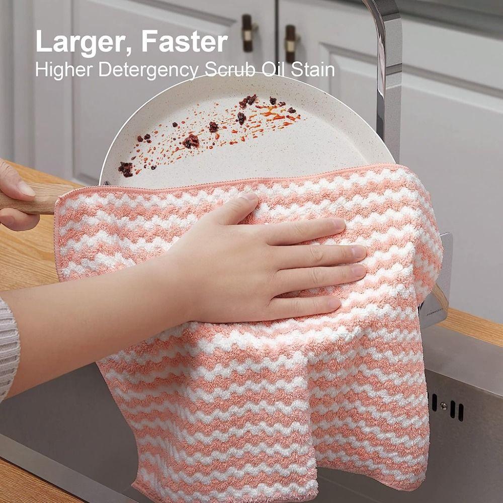 Thickened Cationic Dishcloth Coral Fleece Cleaning Cloth New Dishwashing Towel  Kitchen