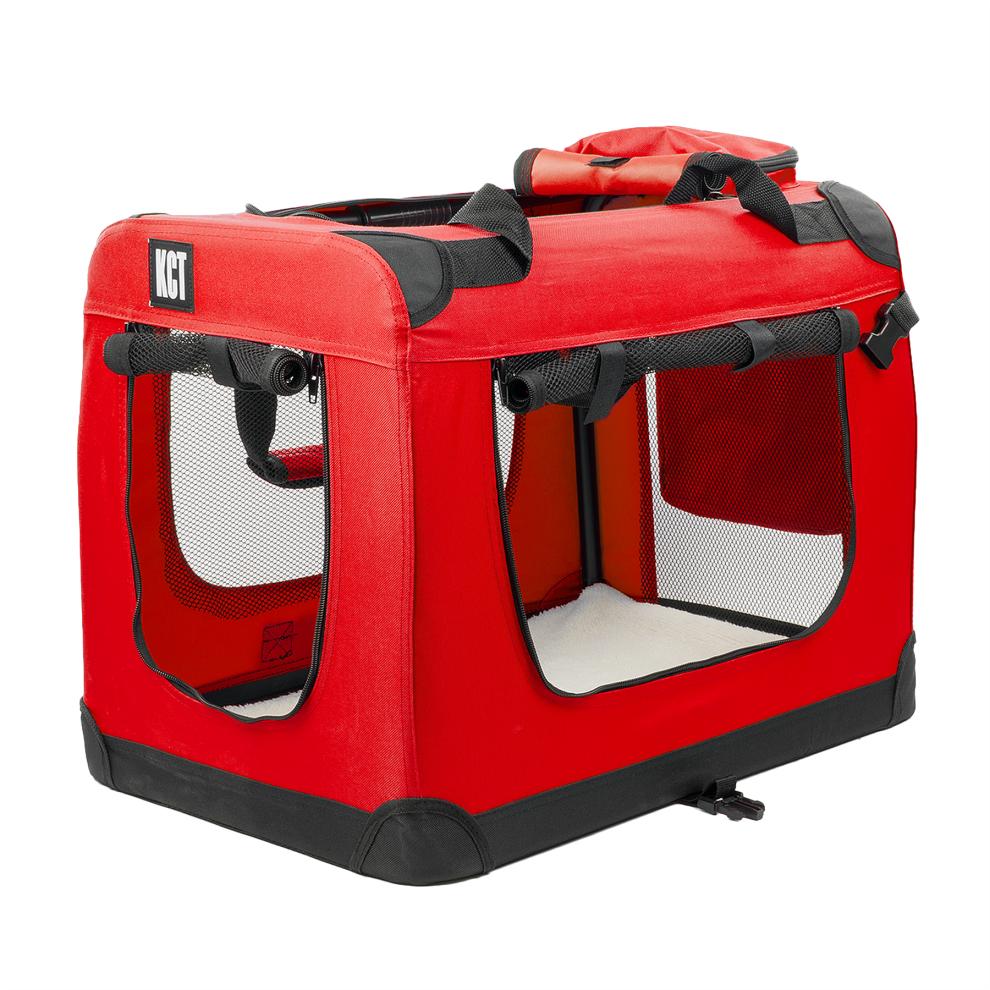 KCT Medium Red Fabric Pet Carrier Travel Transport Bag for Cats and Dogs