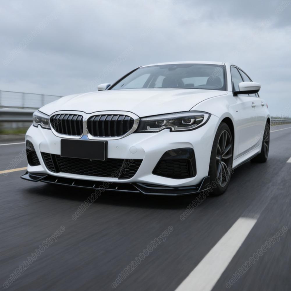 For BMW 3 Series M Sport G20 G21 G28 2019 2020 2021 2022 Front Bumper Spoiler Splitter Lip 3-section Front Shovel Modification
